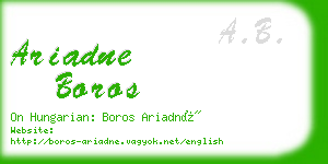 ariadne boros business card